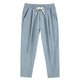 ACLOSMIL new Chinese cotton and linen pants for men in summer thin loose wide-leg pants cotton and linen harun casual pants simple nine-point pants for men dark gray 3XL
