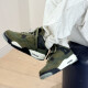 Nike Nike Herrenschuhe Frauenschuhe Air Jordan 4 AJ4 Thunderbolt Schwarze und gelbe Sportschuhe Trendy lässige Basketballschuhe Männer FB9927/FB9928-200 Military Green 40