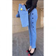Dan Pretty Jeans New Women's New Style 2025 Summer y Autumn Loose elástico Pantalones rectos Mom Pantalones casuales Gran tamaño 738 Alta calidad M Recomendada 95-110Jin [Jin equivale a 0.5 kg]