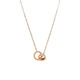DL 1998 Fat Donglai same style 18k rose gold interlocking pendant K double ring necklace women's Fu brand rose gold AU750 free double ring necklace/18K gold color/gift box