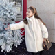 
Yuanyouling 2024 girls' winter clothing imitation mink coat warm winter clothing thickened fur integrated fur coat off white mink long sweater match 120