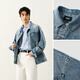 Semir denim jacket men's 25 autumn retro washed light workwear jacket small loose top unisex style 109125108113