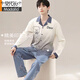 Modal couple's pajamas pure. Cotton one man and one woman spring and autumn long sleeves women cute cartoon large size men's home clothing set AQT 9855 L single woman