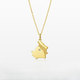 Gold fork series city limited necklace 18K gold mother-of-pearl pendant clavicle chain Beijing-gold version pendant + 18K gold chain (thickness 0.95mm long 45cm