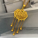 GRAYCEWODY Old Phoenix 999 Gold Pendant Ancient Method Necklace Fashion Retro Model Yingluo Gold Lock Pendant Women's Necklace Pure Gold Free Gold Chain Old Phoenix Gold Store Model Yingluo Gold Lock Pendant