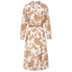 Armoire rose et bleue [style de vacances français] 2025 Automne Silk-Imprime Style Robe en V-Neck pour femmes 551L679 Rimu Orange L