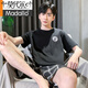 Pajama modal Men's Men's Summer Cotton Miné Summer Youth peut porter un ensemble de vêtements de maison plus à manches courtes HDE-9913 2XL