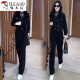 
Woodpecker Fashion Sportswear Set Women's 2025 Spring and Autumn New Internet celebrity style small short jacket wide-leg pants two-piece 6198# Black [Spring and Autumn Style] M [Suggested Jin[Jin equals 0.5 kg]]
