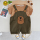 G.Duckkids Little Yellow Duck Clothing Children Boys Traits de verano 2025 Ropa de verano de moda de nuevo para niños Chica de moda Moda Marrón Blg Bear Cabeza Camina corta 100 cm