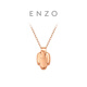 Chow Tai Fook ENZO Peach Blossom Pink Jelly Sugar Cube VAVA 18K Gold Hibiscus Stone Pendant for Women with Silver Chain EZV9026