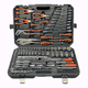 Auto repair tool set, socket wrench, ratchet repair combination, multi-functional full tool box for car repair, 142-piece 24-tooth straight handle set for auto repair