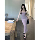 
Yi Jingxuan (YIJINGXUAN) nightclub-style suspender dress for women in summer pure hot girl sexy tight stepmom fish tail hip-pack long skirt pink M 95-105Jin [Jin equals 0.5 kg]