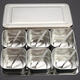 Seasoning box set of six pieces or more food grade stainless steel Japanese style flavor box set seasoning jar condiment sample retention box thickened six compartments free 6 flavor spoons with lid