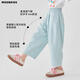 
moonkids girls' pants 2025 new summer wide-leg pants children's fashionable Haruna carrot pants summer girls casual sweatpants two-pair [15263 blue +15266 blue] 110 cm