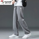 Woodpecker Tennis Jeans Men's 2025 Summer New Loose Straight Casual Wide Legs Men's Trendy Brand Ice Silk Trousers Men 1048 Blue Summer Thin 2XL Recommended 150-170Jin [Jin equals 0.5 kg]
