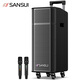 SANSUI square dance audio professional equipment outdoor karaoke performance special mobile portable lever audio subwoofer with wireless microphone G26 electric acoustic guitar folk instrument speaker