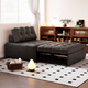 
Xinfu Qiaojiang Cream Style Folding Sofa Bed Singles Integrated 2025 New Puff Small Apartment Living Room Black Sofa Bed [Black/JD Logistics Direct Hair] 1.4-meter movable backrest sofa bed Cat Scratch/45D High-Elastic Sponge + Latex