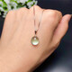 Buhesyt high-end 18k gold and jade necklace prehnite pendant female crystal fresh clavicle chain for girlfriend birthday gift 10*14mm