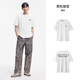 森马（Semir）短袖T恤男2025夏潮流字母t撞色印花刺绣针织上衣宽松109325100202
