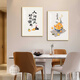 Aohan Persimmon Ruyi Restaurant Dekorative Gemälde neuer chinesischer Stil Zwei-Link-Esszimmer Hängende Malerei High-End-Wohnzimmer Esstisch Hintergrund Wandbild K12122 50*70/50*70 Kristallbild PVC Gold Kante