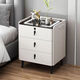 He Jiangong Smart Bedside-Bastedside Wood Multifunción Multifunción Moderia Moderna de noche simple Hogar Sala de estar de la casa Italiano F6623 Beige de madera maciza 50*40*60 Básico de roca blanca Losas de roca blanca básica