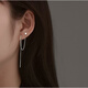 Guanpuge Fat Donglai same style pt950 platinum ear wire PT950 square women's long niche earrings earrings new trendy ear square ear wire