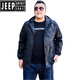 JEEP SPIRIT Spring and Autumn New Model Weight Plus Large Size Jacket Men's Thin Jacket Fatty Sports Gown Loose Top Trendy 826 Spring and Autumn Black (80-100Jin[Jin equals 0.5 kg]) M
