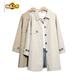 Mid-length and medium-length small windbreaker for women in spring and autumn, new Korean version, loose and versatile, temperamental khaki coat, trendy navy XS (100-115Jin Jin is equal to 0.5kg)