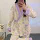 Les femmes enceintes allaitent les vêtements de confinement printemps et automne chinois lacets minces post-partum femmes allaitements pyjamas d'été kimono xxe838 l code (recommandé 85-115 Jin [Jin est égal à 0,5 kg]))