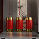 Nueva columna de acero inoxidable de estilo chino Hotel B&B Baño redondo Redonda Washbasin Washbasin Gold + Red 3883 Wave Pattern-Cilindrical Basin
