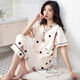 Gebratener Sommerpolyester-Baumwollpyjamas für Frauen im Sommer kurzärmeligte Hosen, die losen Frühlings- und Sommer-Kurzärärmelen-Hosen 684 2xl Set 125-135jin [Jin gleich 0,5 kg] zu tragen haben
