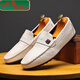 Xianzheyi Doudou Schuhe Herren Sommer Neue Männerschuhe Koreanische Version VERSATILE MENS CASISLEDLEYSUSSUS SCHUSS EIN-BEIDE FAHREN FAUSEN SIE FAUSENSCHUSS 825 Weiß Latex Insist Modell 39 (breite Füße und fette Füße, eine Größe größer)