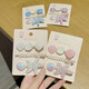 
Summer Ocean Series Mermaid Princess Headwear Starfish Hairpin Cute Children's Duck Bite Clip Haircard Hair Accessories Women Purple [3-piece set]