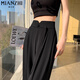Coton New Chinese Narrow Version Chinese Pantalon tombant pour les femmes au printemps et à l'automne Été Nouveau petit pantalon décontracté à jambe large [840 de haute qualité 30,5] l 105-115Jin [Jin est égal à 0,5 kg]