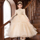 Disney (Disney) Flower Girl Wedding Petite fille Belle fille robe fille haut de gamme Piano jouant luxe léger 10e anniversaire Puff Princess Robe Champagne Couleur <Muse Mots - Support de groupe> + Identique à 140 cm