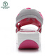 Woodpecker New Rocking Shoes 2025 Summer Fish-Bear Sandals Sports and Casual Women's Shoes Korean Style Heightening Thick Sole Sponge Cake Shoes Soft Sole 2717 Gray Red 35