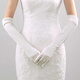 Suican Satin Stretch Sexy Ding Comic Exhibition Retro Dress Wedding Photos Hepburn Etiquette Live Performance Long Gloves 54cm White Extended Gloves [1 Double Pack]
