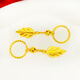 Tanhai Golden Branch Jade Pendientes de hojas Pendientes de aleación Pendientes de hojas Imitación de oro Los pendientes retro largos no se desvanecen durante mucho tiempo 719#