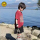 G.Duckkids Jungen kurzärmelig T-Shirt Sommer 2025 Neue Kinder Sommer hübsches Baumwoll-T-Shirt Boys Summer Street Frittieren Kleidung T [Burro-761] 120 cm