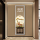 Minghuitong Art Wall Clock Licht Luxus Moderne Kalendertemperatur Temperatur Uhr Walluhr Wohnzimmer Eingangsdekoration Gemälde 2025 Neue elektrische BY3527 160*180 cm (Standardschwarzer Rahmen, Goldrahmen erforderlich