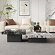 YWZR Italian minimalist rock slab coffee table light luxury modern simple living room marble small apartment square high and low combination 80*80*45 small coffee table +120*120*3524 door-to-door installation