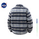 NASA wie offizielle karierte gestreifte Wolljacke für Männer im Herbst und Winter American Retro Casual High-End Woll Männerjacke Khaki M (Empfohlen 90-105Jin [Jin ist gleich 0,5 kg])