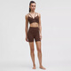 Lululemon丨Like a Cloud Women's Front V Shoulder Strap Long Sports Bra B/C *Rib LW2DQ7S Lava Brown M /8