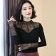 雅鹿正品保障基础打底衣女上衣2025秋冬新款女装小衫修身内搭显瘦百搭 7027黑 波点多边形领长袖 均码 （90斤-130斤）