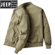 Jeep SpiritJeep Spring y Autumn Men's Jacket American Casual Work Rear Jacket Military Collar Flying Baseball Clothing Middle-Edy Midera