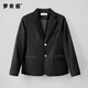 Luo Meijiang jk uniform blazer spring and autumn original style college style school supply sense short coat women's cardigan JK two-button black suit It is recommended to go up one size S