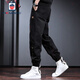 AEMAPE casual pants men's work clothes loose wide-leg harem pants summer European and American style with Martin boots men's black black regular S weight 100-125 Jin [Jin equals 0.5 kg]