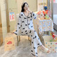 Langsha Modal Cotton Comsement Summer Thin Thin послеродовый кормящий грудью беременных женщин пижамы весна и осенние мамы грудью грудью.