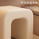 Shuhao Makeup Stool Cream Style Dressing Stool Girls' Bedroom Upholstered Stool Master Bedroom Cloakroom Manicure Stool Sofa Low Stool White Three-Proof PU Leather Solid Wood Frame