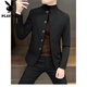 Playboy (PLAYBOY) New Chinese style national style men's tunic casual suit stand collar suit jacket men's 2025 new high-end single suit 4234# gray suit---with shipping insurance 2XL 130-145Jin Jin equals 0.5 kg